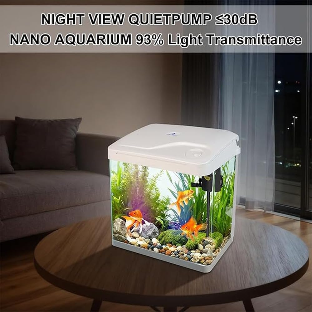 Piccolo acquario per pesci L'acquario da 2 galloni offre un display moderno con struttura in vetro ad trasparenza per Betta Betta da 5 galloni