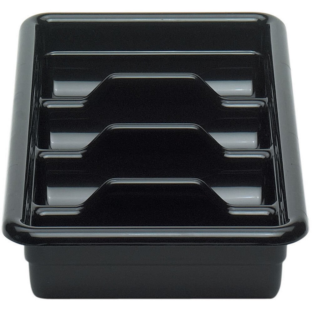 Cutlery Box 4 compartment 11-3/8"L x 20-7/16"W x 3-3/4"H hi-gl by Cambro – Plastic, Black, Model 1120CBP110