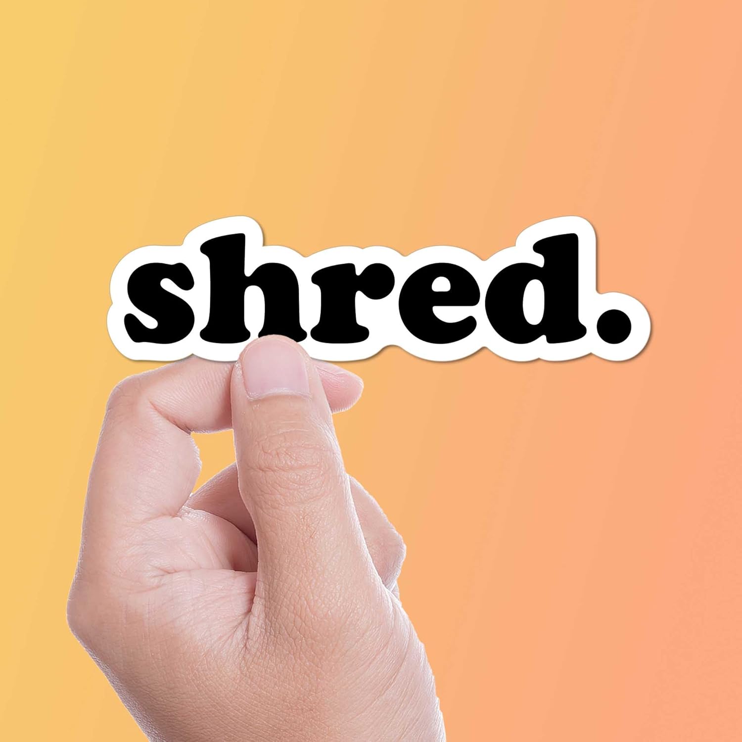 Shred Sticker for Hydroflask - Waterproof Outdoor Winter Sports Decal, Gift for Mountain, Ski, Snowboard Lovers Shred Typography Script Font - Image 8