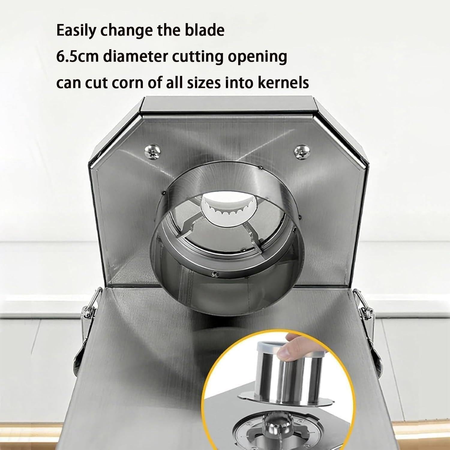 Sgusciatrice elettrica per mais, sbucciatrice automatica per mais e trebbiatura con ampia apertura rimovibile per una lavorazione efficiente di mais dolce fresco e cotto