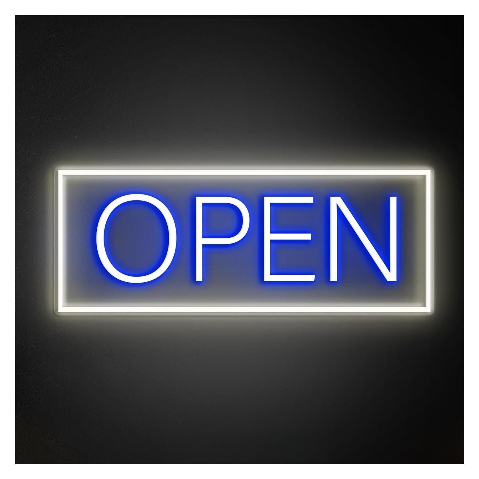 RONGCH Hanging Art Signs Hanging Open Neon Sign, Suitable for Shop Decor with Brightness Adjustable 46cm(Blue)