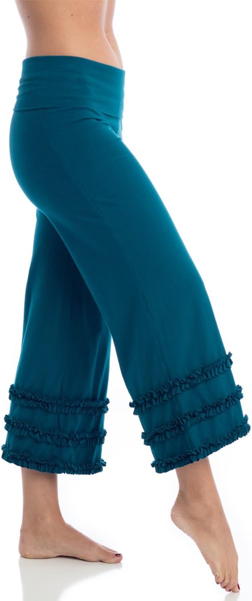 Wisdom Ruffled Yoga Capri Women's