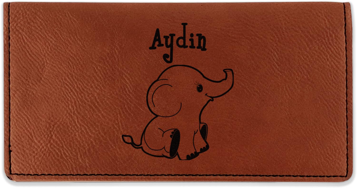 RNK Shops Personalized Safari Leatherette Checkbook Holder - Double Sided