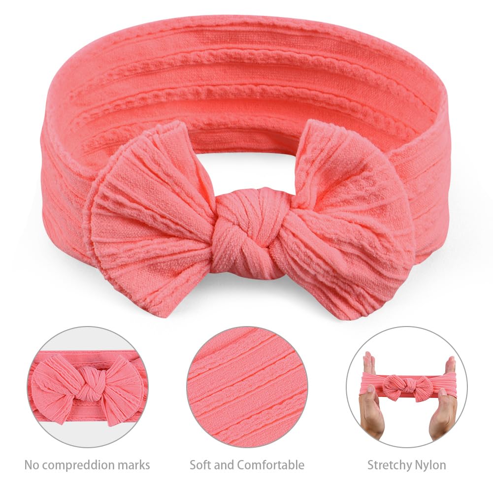 Lot 6 Bandeaux Bébé Fille Nylon Souple Avec Nœud – Turban Élastique 0-5 Ans, Ensemble 1