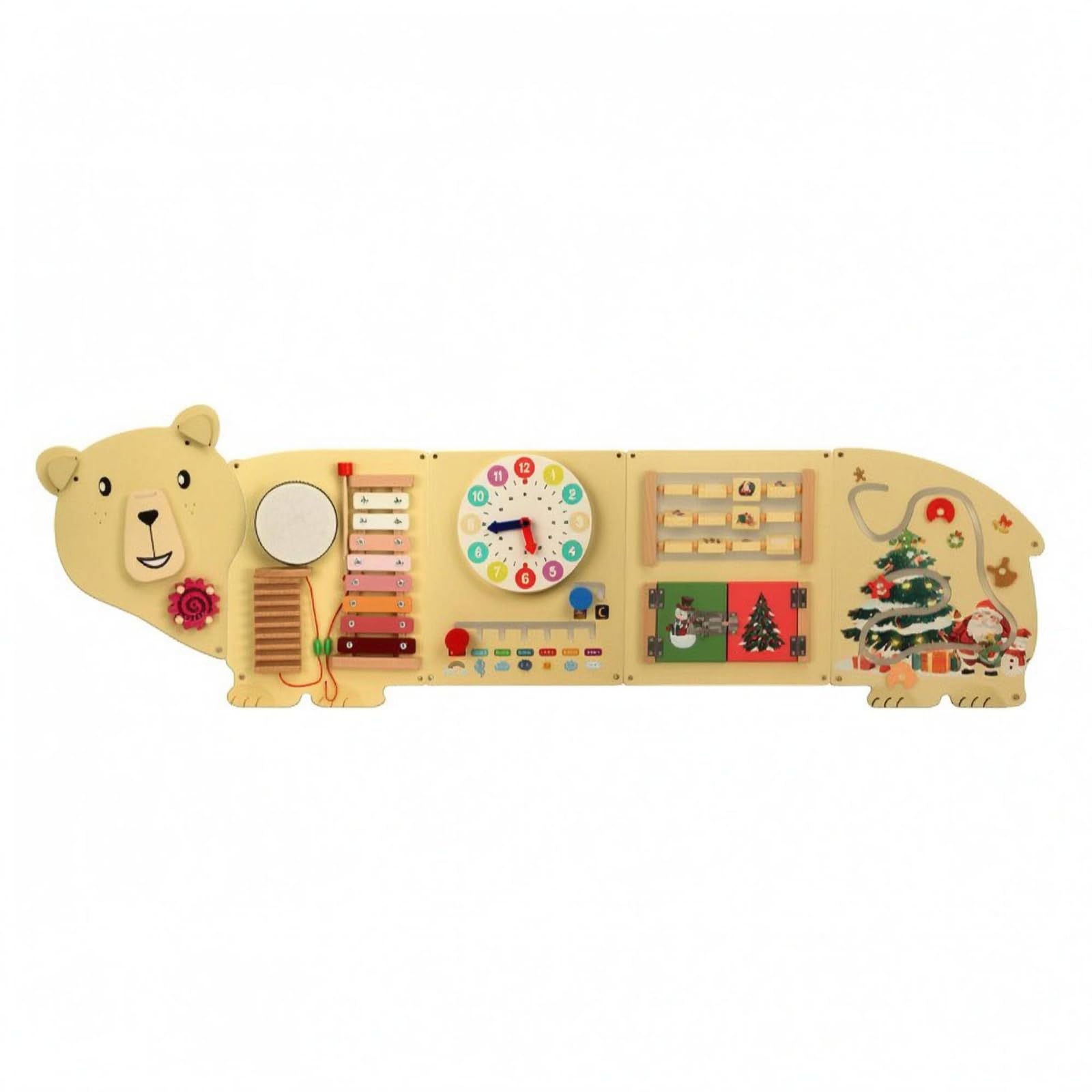 Tablero educativo de madera resistente de 3.5kg con diseño de oso 8
