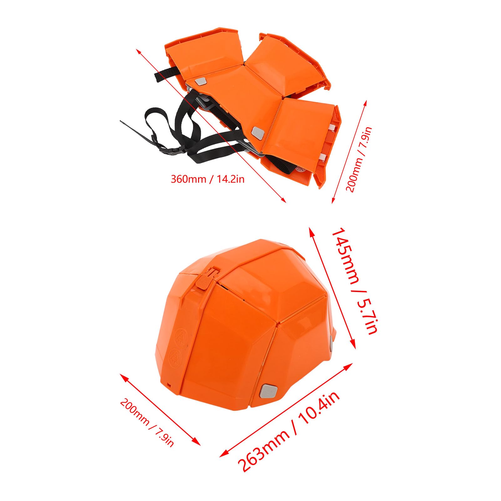 Casco Plegable para Exteriores, Casco De Seguridad Ajustable, Sombrero De Protección para La Cabeza De Plástico, Casco Deportivo Portátil para Montar En Scooter, Trabajo Aéreo, Entrenamiento(Naranja)