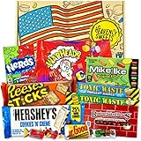 Chuches Americanas - Caja de regalo de caramelos y chocolates americanos - Retro USA Candy - Cesta de regalo - cumpleaños, Navidad, Pascua - Heavenly Sweets