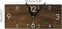 Vista 5 de Wooden wall clock, Rectangular wall clock, Modern wall clock, Rustic wall clock, Non-Ticking wall clock, Silent wall clock, Wall clock rectangular