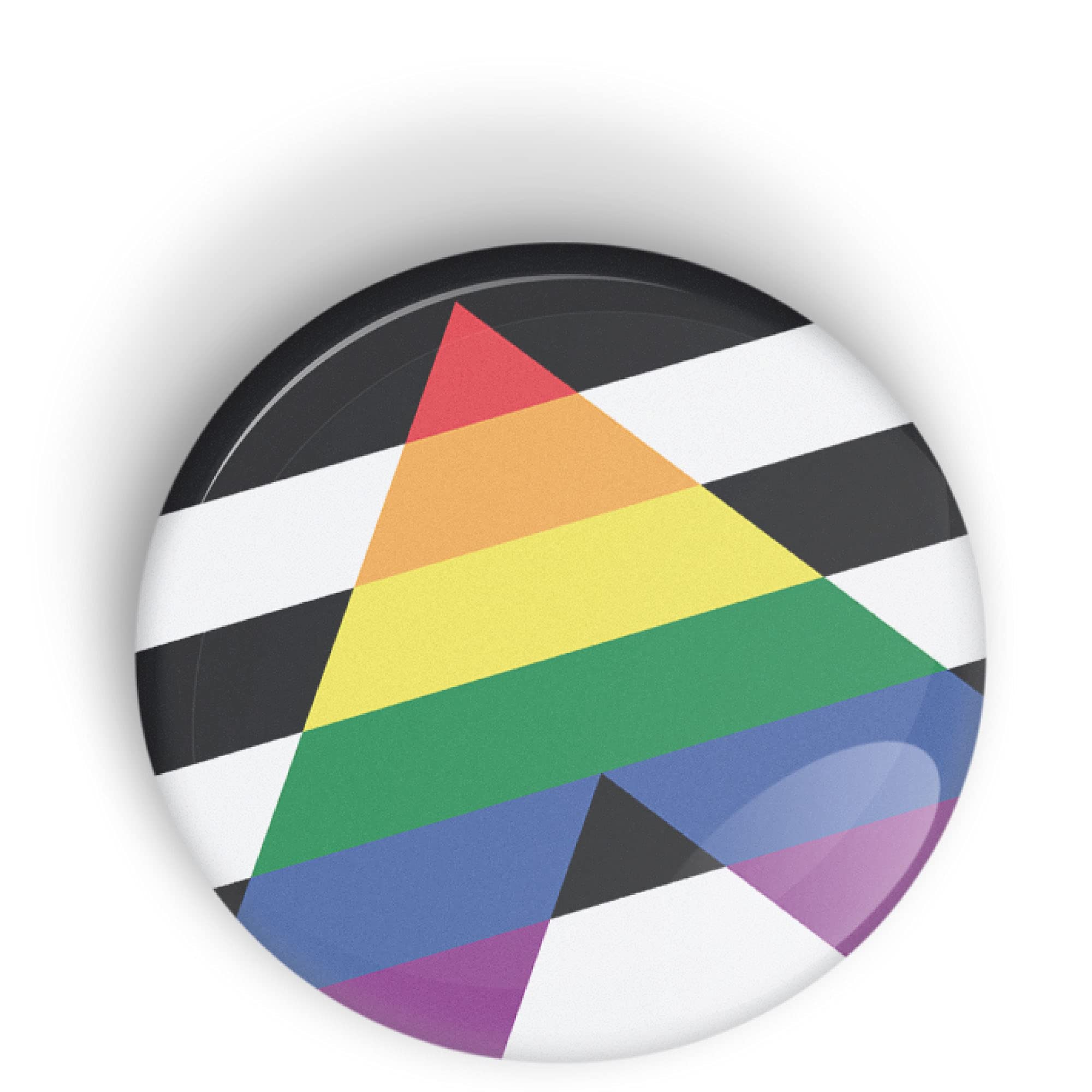 Straight ALLY Gay Pride Flag pin badge button or fridge magnet