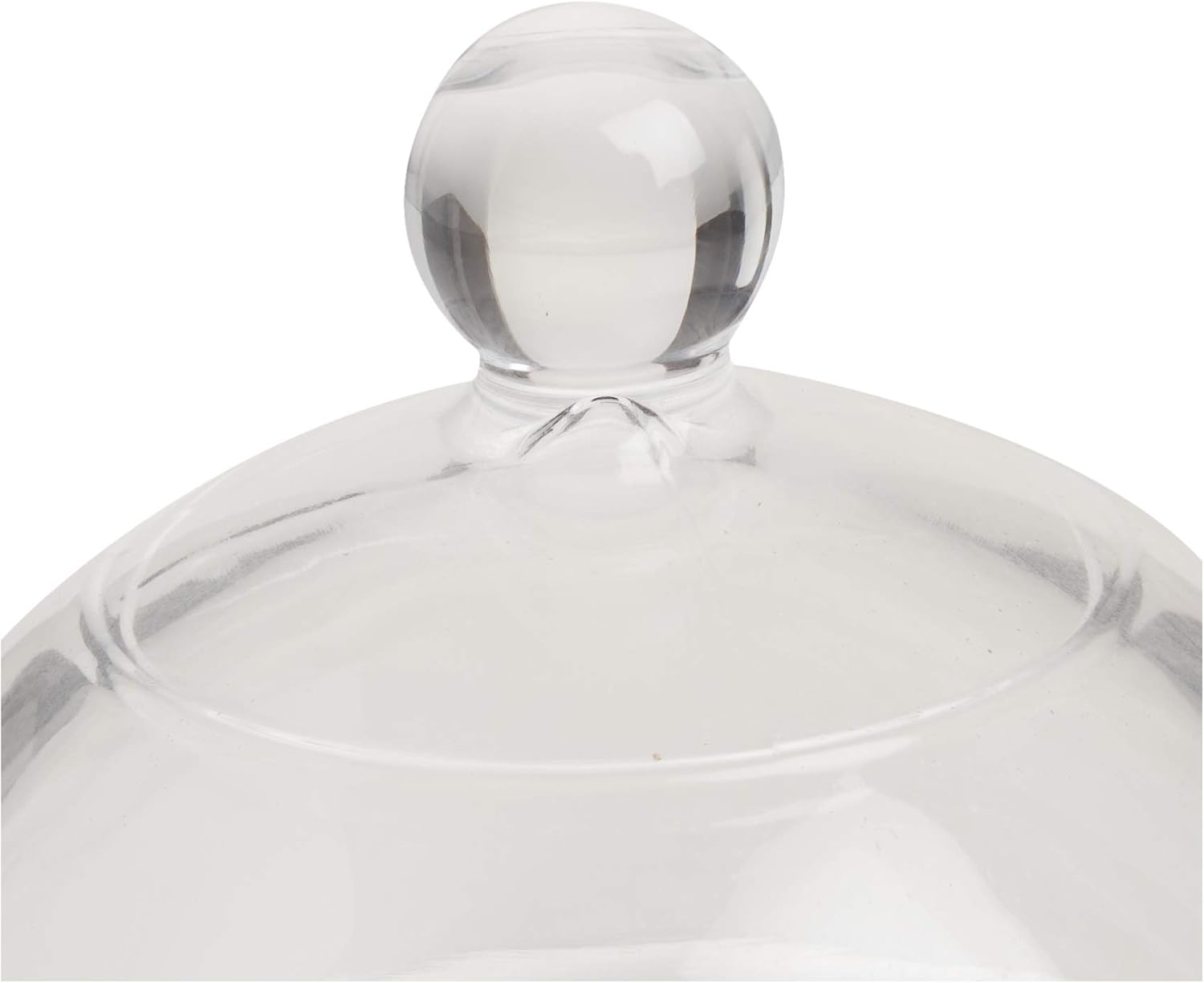 Circleware De Fromage Mini Glass Butter Dish Dome Tray Plate Multi-Purpose Preserving Serving Dessert Home and Kitchen Glassware for Cream Cheese Cake, Salad Foods, 4.5” x 6”, Clear