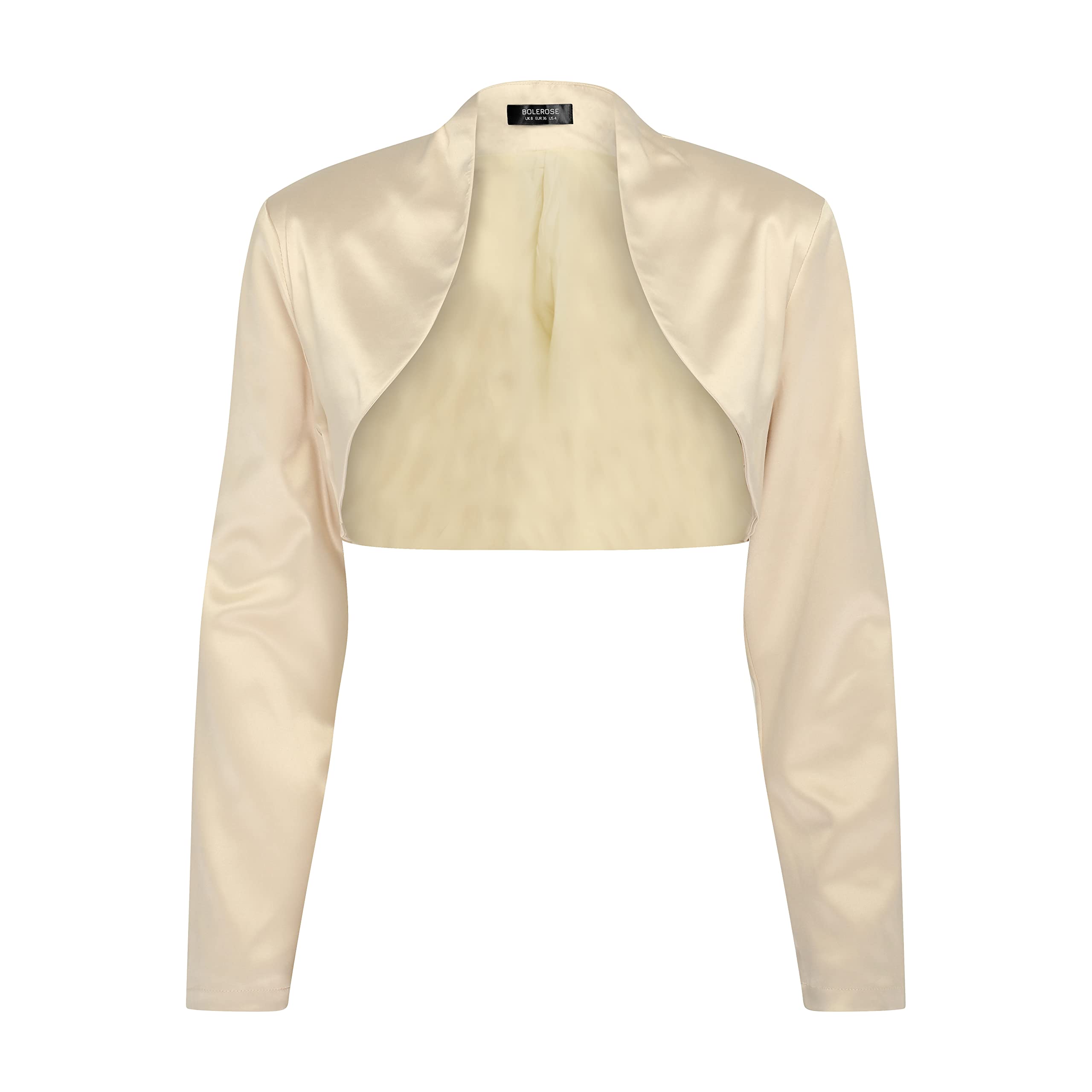 Bolerose Formal Long Sleeve Satin Bolero Shrug
