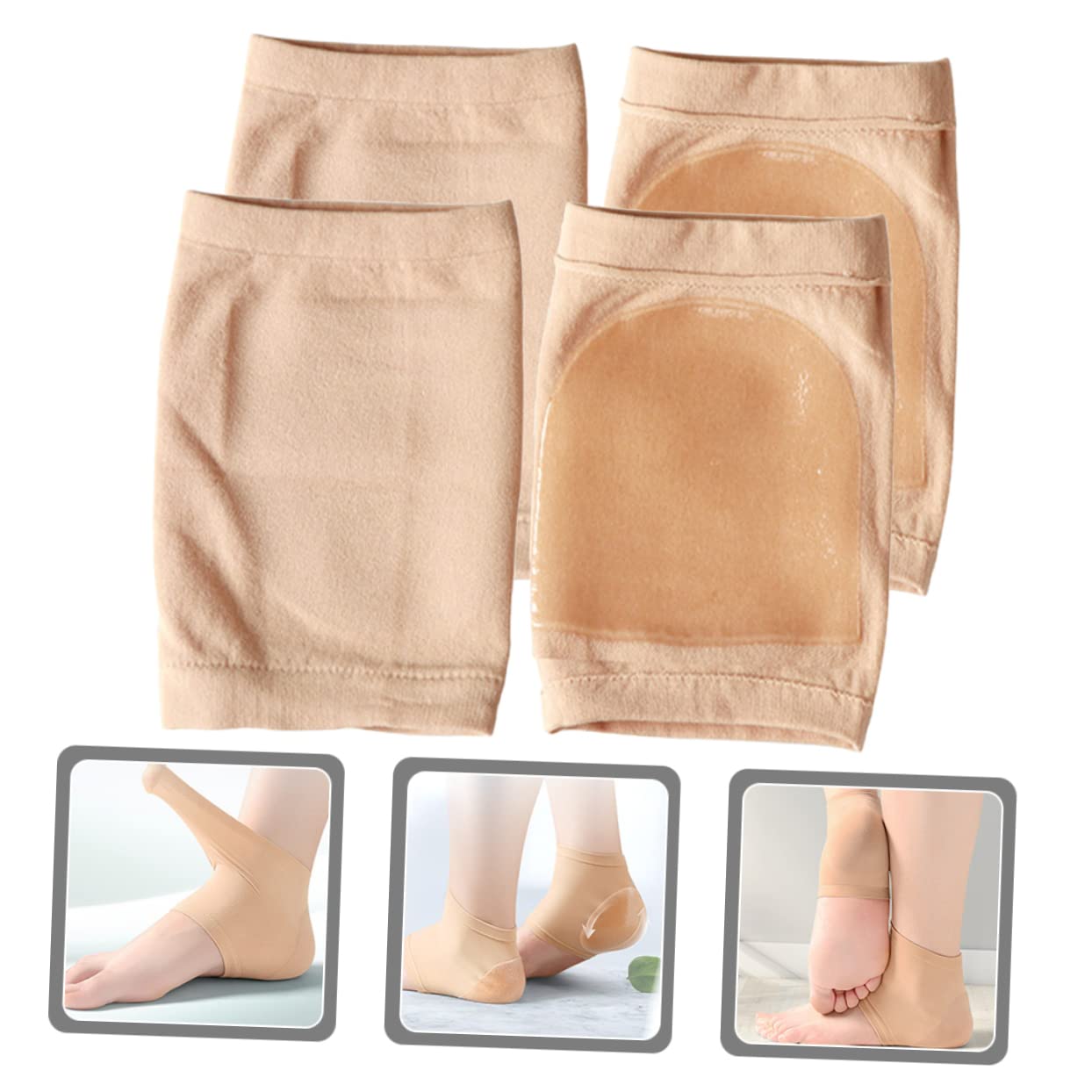 SHERCHPRY 8pairs Open Toe Ankle Brace Compression Sleeves Heel Protectors for Cracked Heels Moisturizing Foot Cover for Plantar Support and