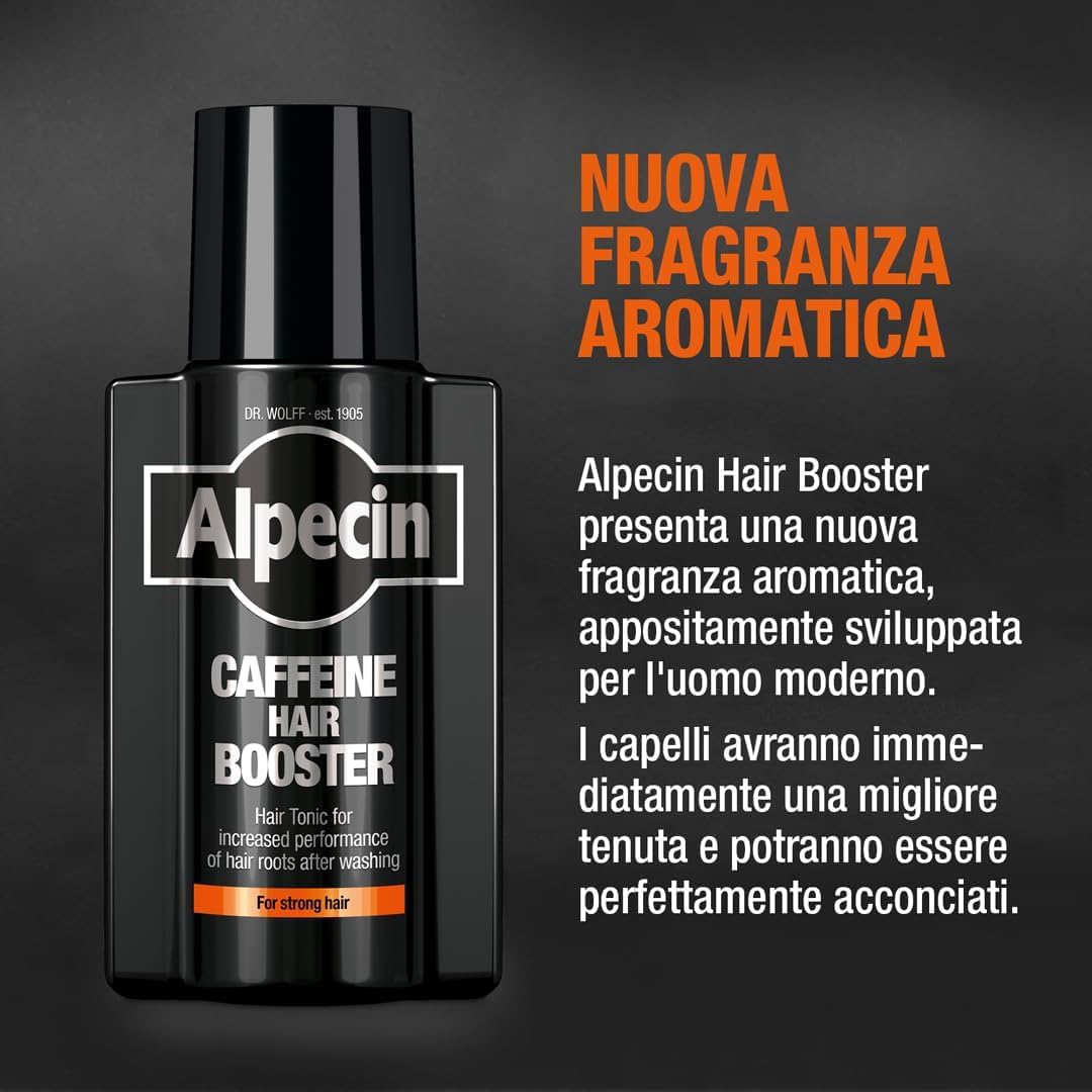 Alpecin Caffeine Hair Booster, 2 x 200 ml - Tonico per rinforzare le radici dei capelli