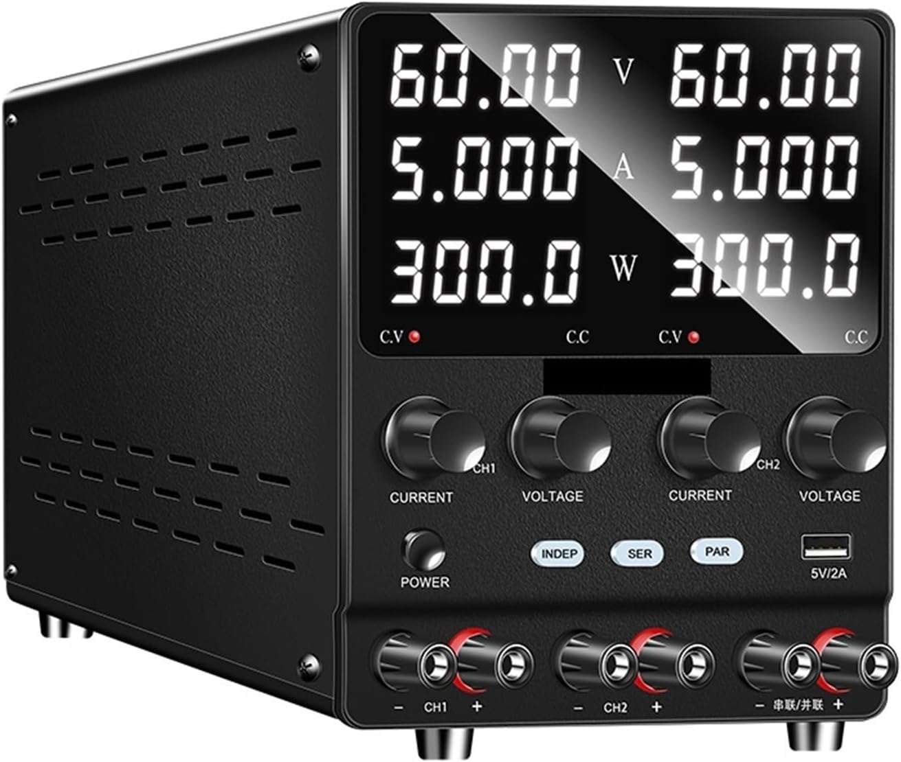4 In 1 Dual-channel DC Power Supply Variable 30V 10A Adjustable Bench Switch Source SER/PAR Programmable Voltage Stabilizer For Phone Repair Precise Display(30V 10A)
