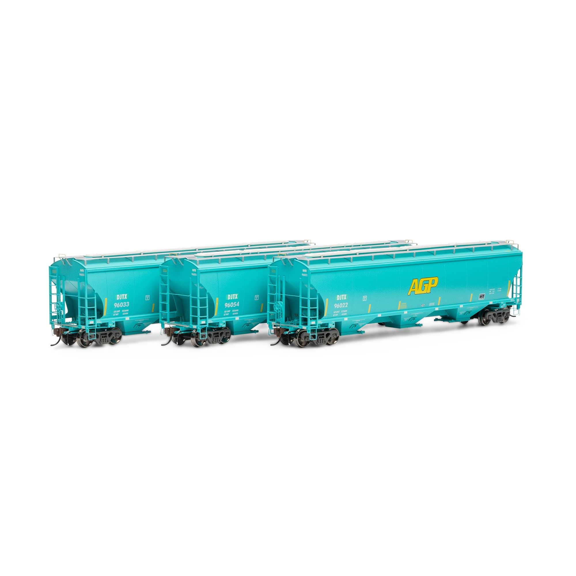 Athearn HO Trinity 3-Bay Hoppers DJTX # 1 3 ATHG97149 HO Rolling Stock