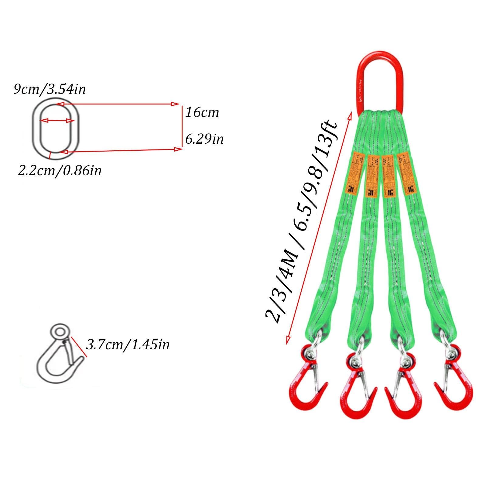 Élingue Textile à Quatre brins avec Crochets