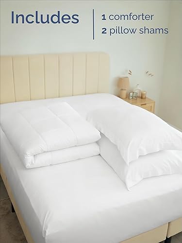 Miniatura 3 de Juego de edredón Queen - Juego de cama de 3 piezas para todas las estaciones - 1 edredón acolchado suave con pestañas en las esquinas y 2 fundas