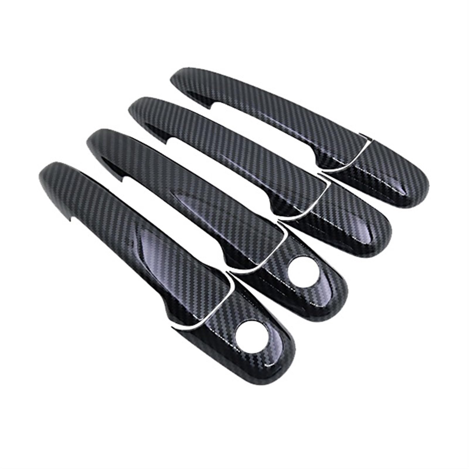 Qunfd 4Handle 2 Keyholes Carbon Fiber Door Handle Cover Fit For Fusion Mk1 2006 2007 2008 2009 2010 2011 2012 Car Protective Accessories Style Stickers(4Handle 2 Keyholes)