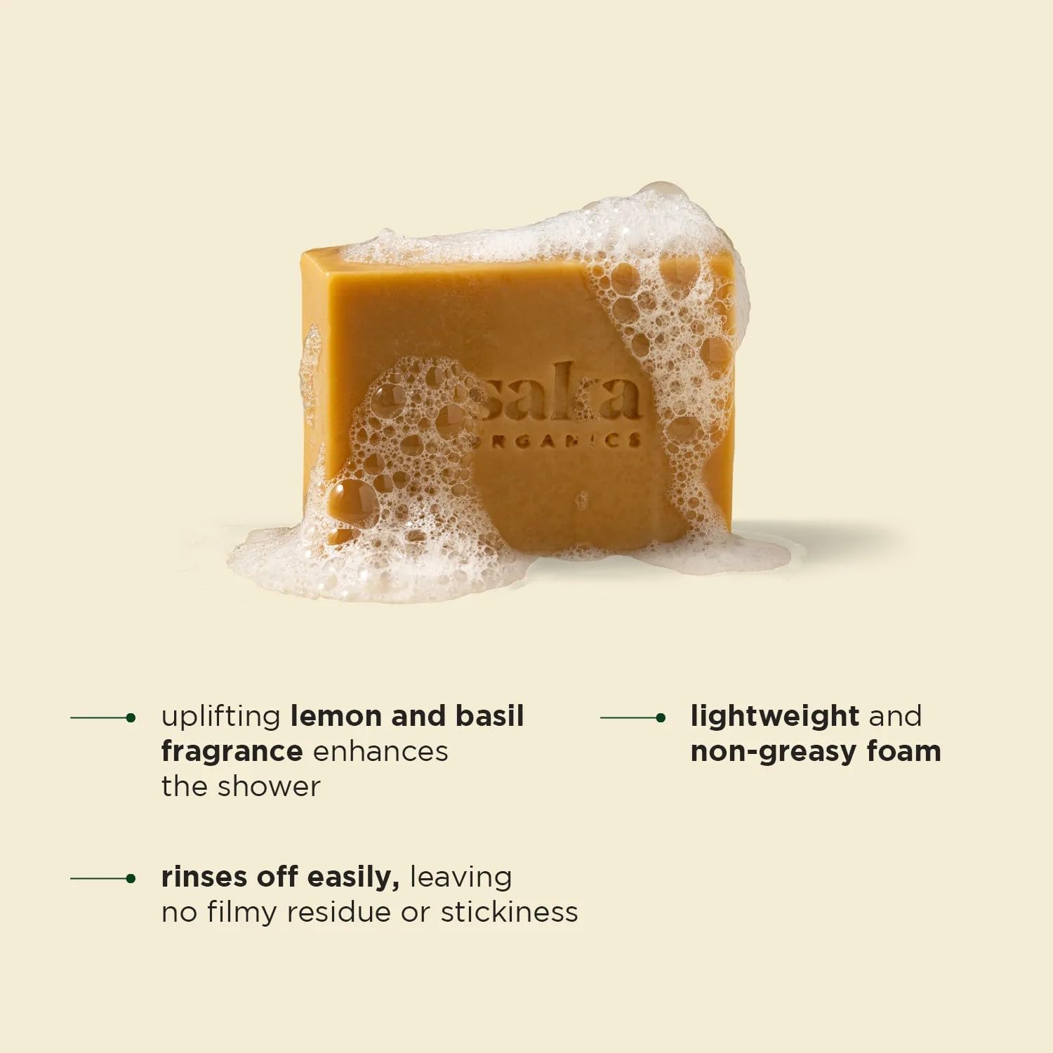 Saka Organics Zesty Revival Lemon-Basil Soap with Shea Butter | Handcrafted, Vegan & Plant-Based | Sulphate & Paraben-Free | Cleanses & Maintains Skin Freshness | 240g (Pack of 2) 1