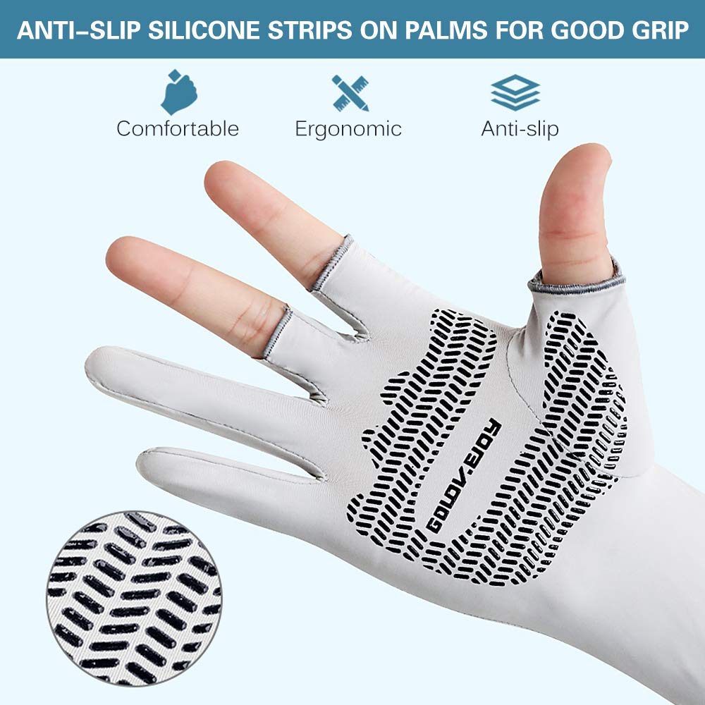 HUIOP Manicotti per braccio di raffreddamento con dita ergonomiche per uomo e donna, protezione solare, maniche lunghe per ciclismo, guida, corsa, golf, calcio, basket