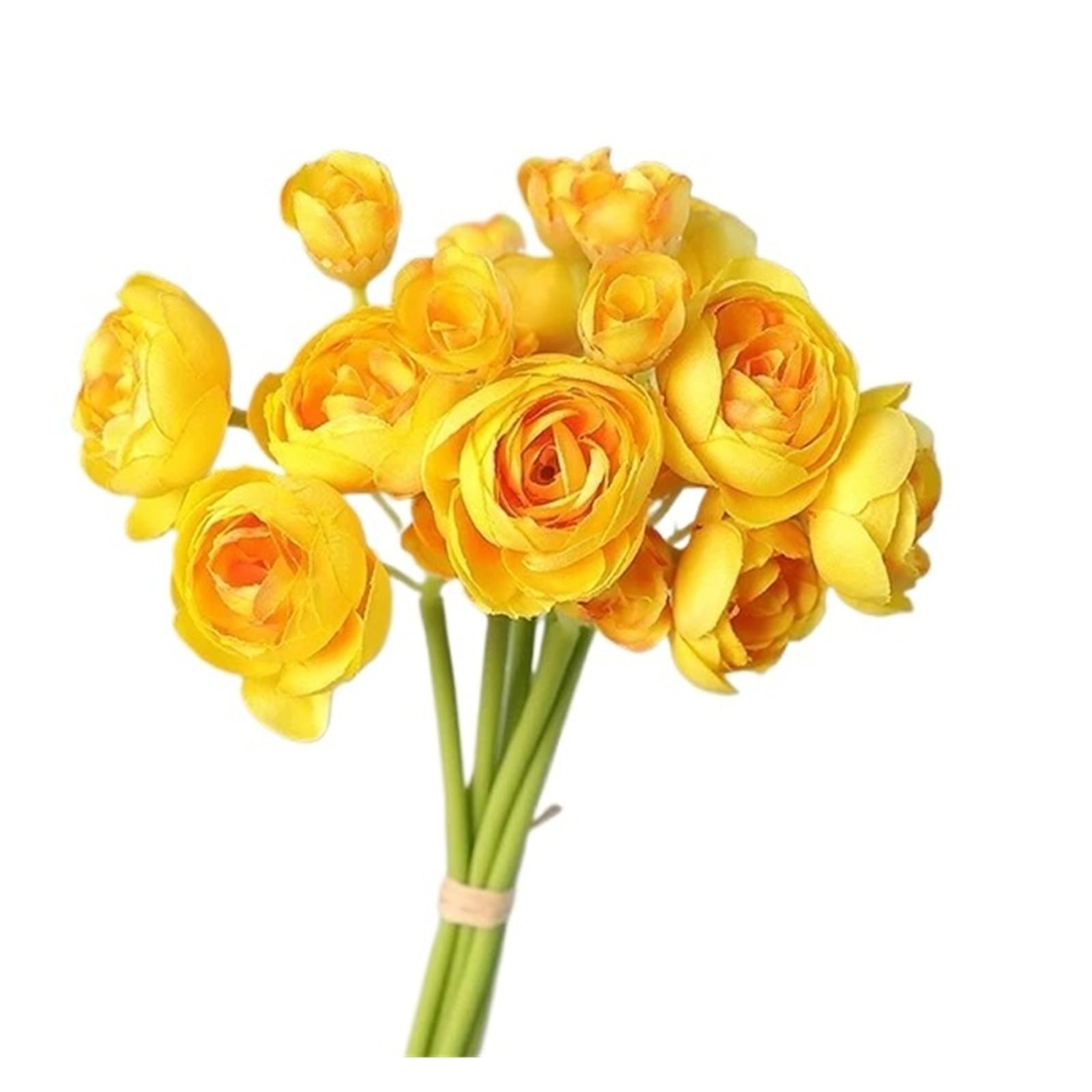 HamPaesk 2/5PCS Simulation Bouquet Silk Fake Flowers Balcony Decor Artificial Flower Decoration(Dark yellow,5pcs)