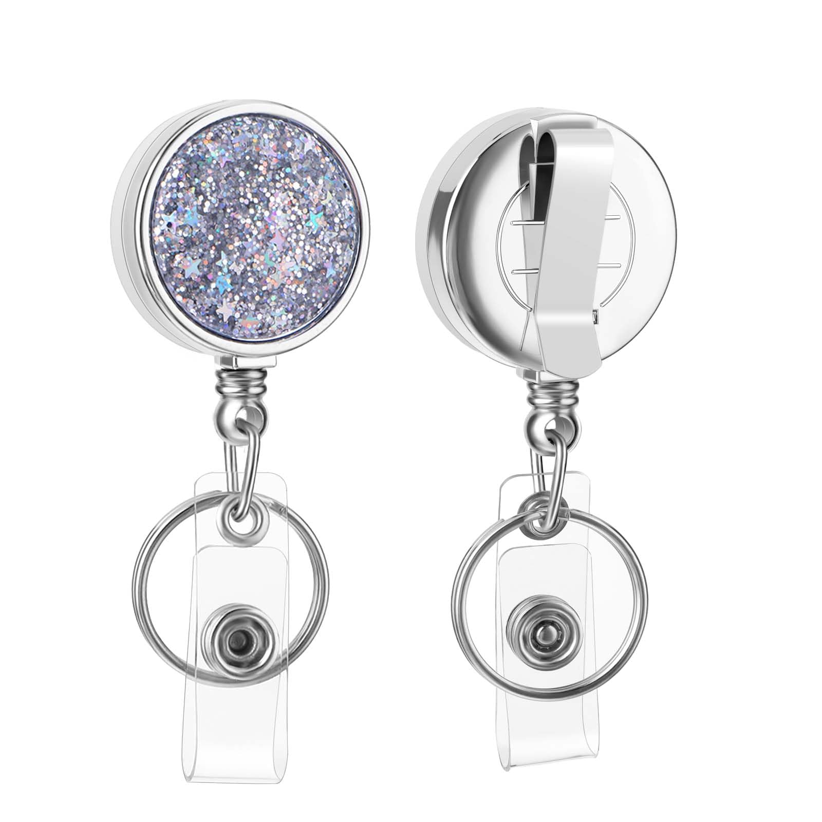 Veeki Blue Retractable Bears Badge Reel, Candy Color ID Card Clips - View #10