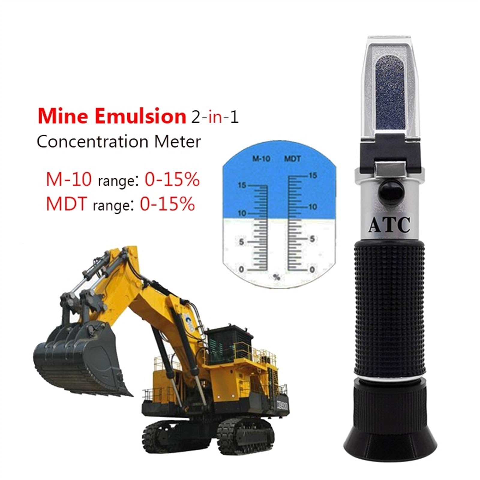 Il rifrattometro a emulsione 2 in 1 rileva il misuratore di concentrazione di olio emulsionato 0-15% MDT/M-10 for supporto for supporto for miniera di carbone antiruggine