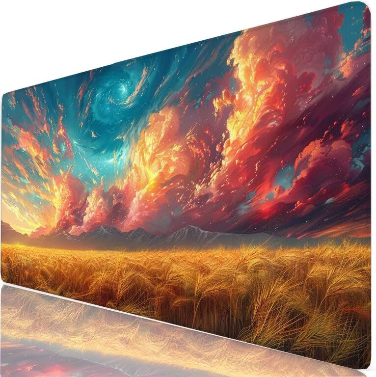 Alfombrilla Ratón XXL 100x50 cm Amarillo Mouse Pad Gaming Alimento Protector Escritorio, Precisión Velocidad Mejorada, Antideslizante Mousepad para Teclado, Jugadores PC, Accesorios Gaming H0-355