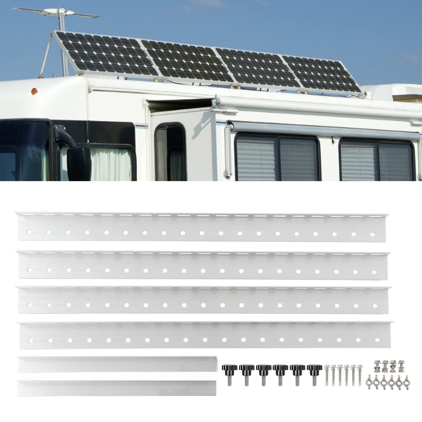Rack di Montaggio Regolabile con Inclinazione Del Pannello Solare da 28 Pollici, Staffa di Montaggio Del Pannello Solare con Gambe Inclinabili Pieghevoli, Set di Staffe per Rack per Pannelli per Campe