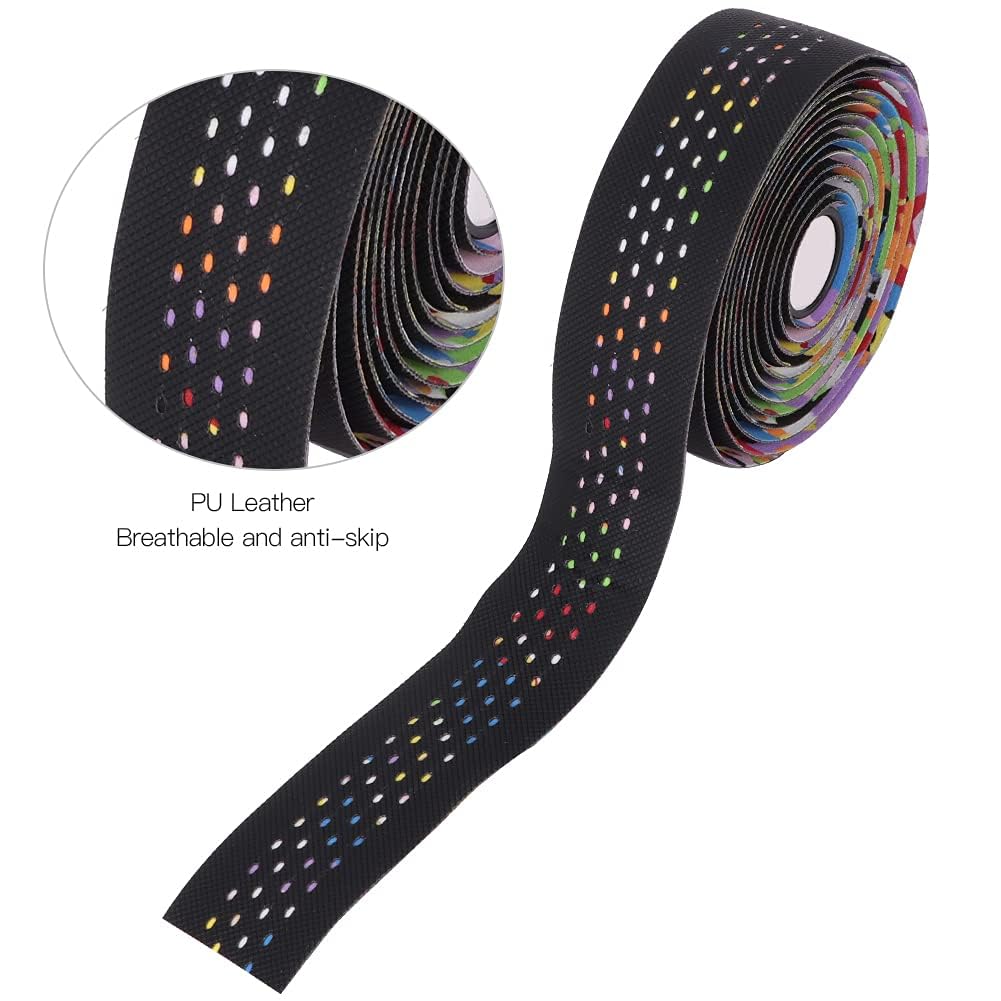 Fahrrad Lenkerband Rennrad Rutschfeste PU-Leder Lenkerband Atmungsaktive Fahrrad Griffriemen Stoßfeste Fahrradstange Verpackungen für das Radfahren im Freien(Bicycle Handlebar Tape)