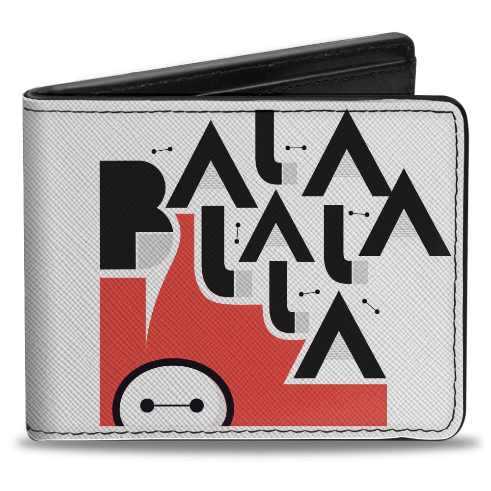 Buckle-DownDisney Wallet, Bifold, Big Hero 6 Baymax Ba La La Collage White Red Black, Vegan Leather, White, 4.0" x 3.5", Casual