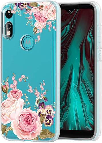 Miniatura 5 de Funda para Moto E 2020, para Motorolaa E 2020, funda de silicona de goma suave TPU flexible transparente para Motorola Moto E 2020 Rose Flower Flor