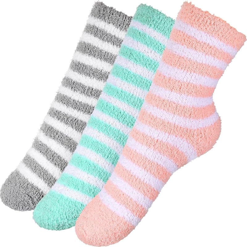 Kids Fuzzy Socks Soft Christmas Slipper Socks for Kids Warm Winter Socks Comfy Fluffy Socks for Girls Pack Of 3
