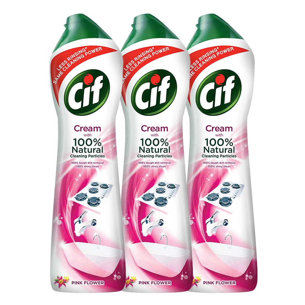 Cif Pink Multipurpose Surface Cleaner Cream With Floral Fragrance | 100% Dirt & Grease Removal With Natural Cleaning Particles | Imported |3x500 ml (8886467043451) (B09JZCBBLQ) Amazon Price History, Amazon Price Tracker