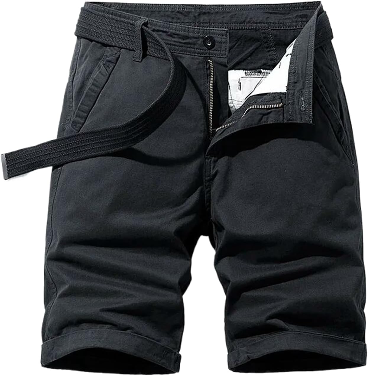 Summer Cargo Shorts Men Cotton Solid Casual Pants Military Jogger Shorts Mens