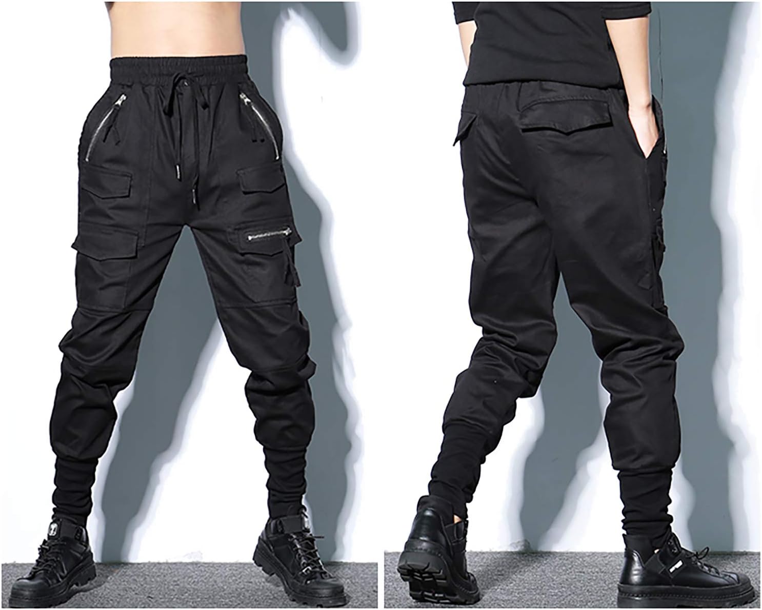 MOKEWEN Men's Jogger Streetwear Jogger Casual Harem Cargo Ankle Harem Pants - Image 2