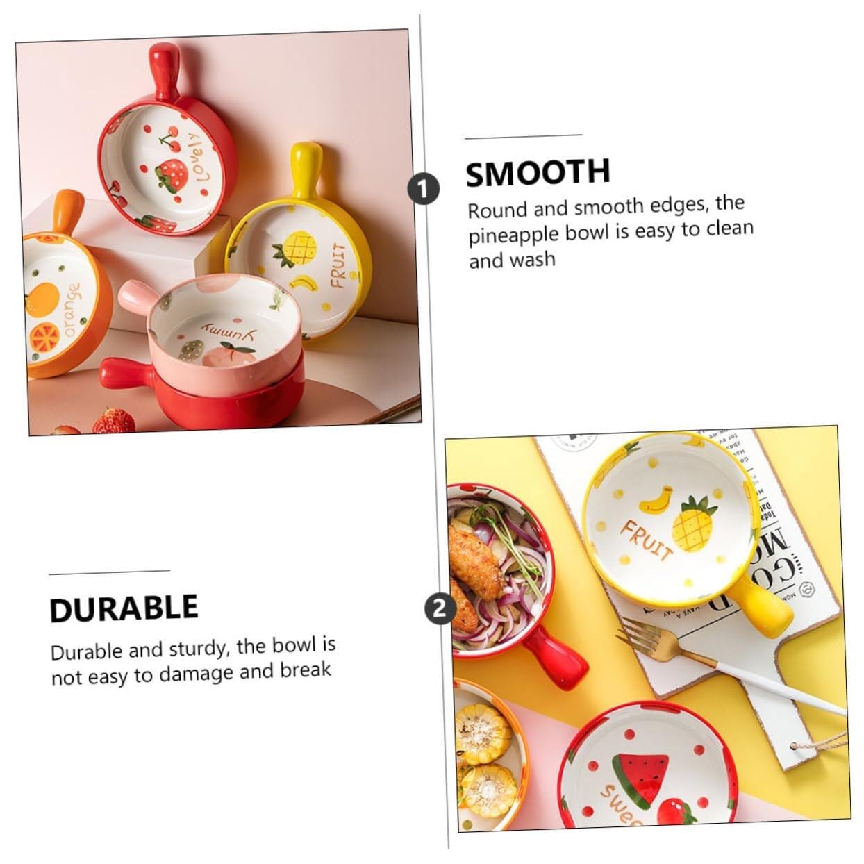 Keramik-Schüssel-Set zum Kochen, Vorspeisen, Eis, Müsli, Nudeln und Suppen – vielseitige Auflaufförmchen für Ofen, Grill, und Obst-Servieren