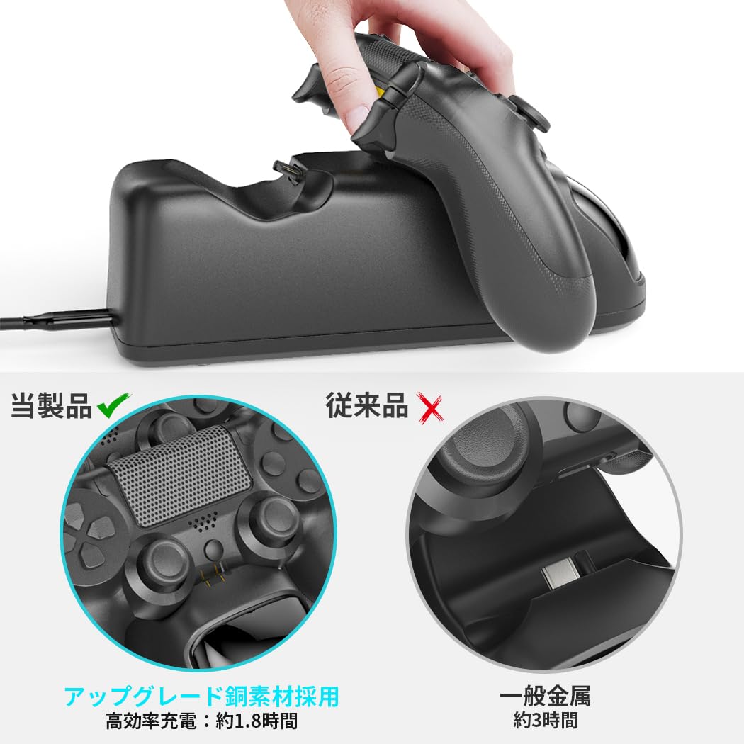 Amazon | [OIVO] PS4コントローラー対応 充電スタンド 2台同時充電 USB