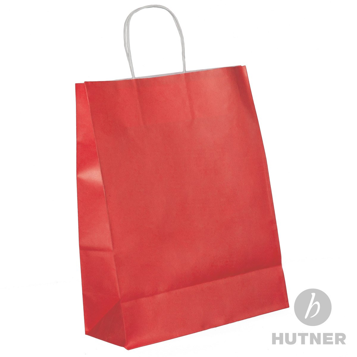 Papiertüten rot mit Kordel-Henkel I 250 Stk. 22+10x28cm I Papiertragetasche für Einzelhandel, Weihnachten, Mitbringsel, TO-GO I Geschenktüten aus Kraftpapier I HUTNER