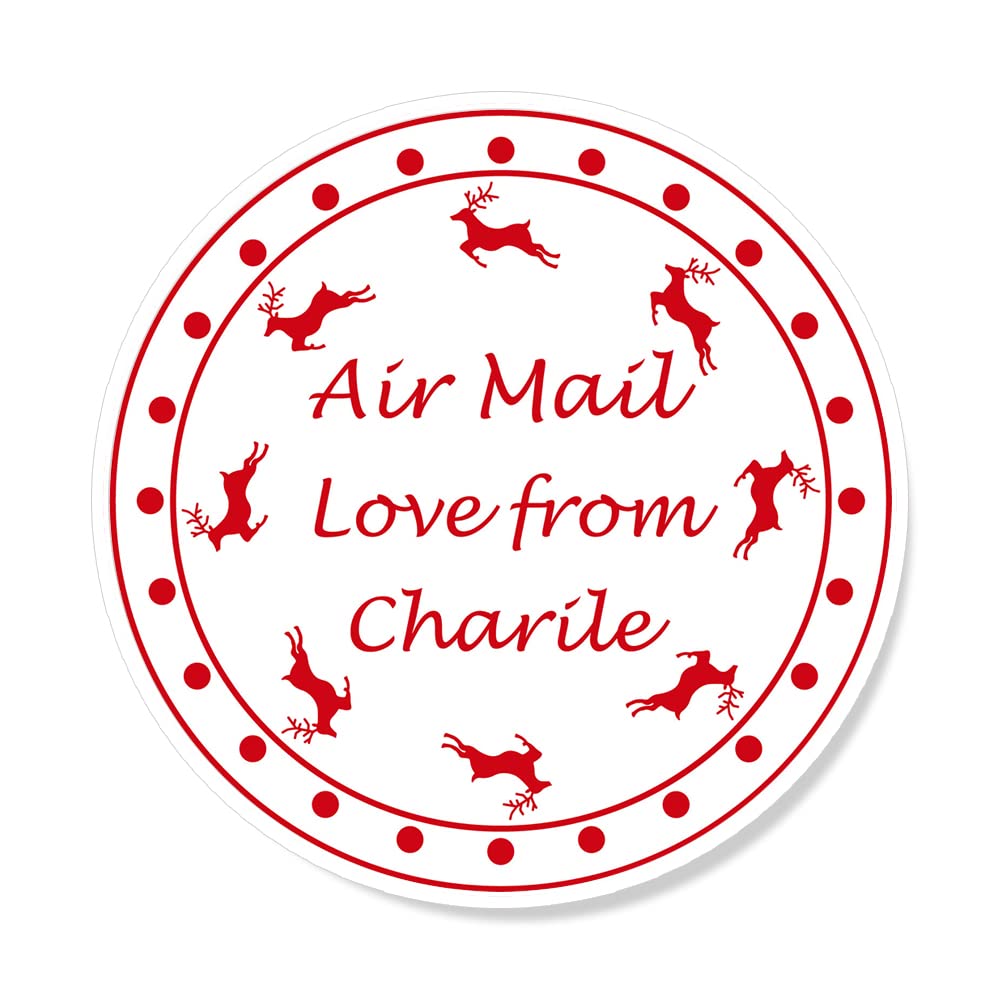 Papa Prints Air Mail Stamp Pack Of 24 Christmas Stamp Paper Stickers Xmas Stickers 45Mm Xmas Stamp North Pole Air Mail Labels