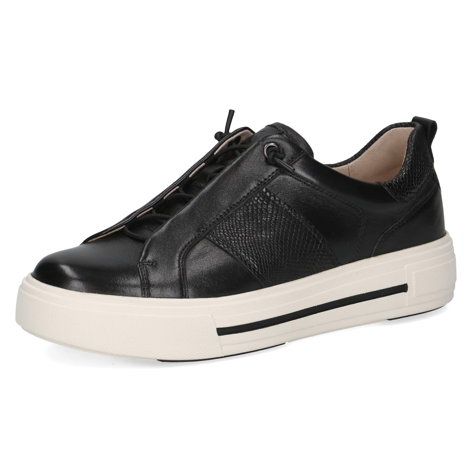 Caprice Damen Sneaker flach aus Leder Plateau
