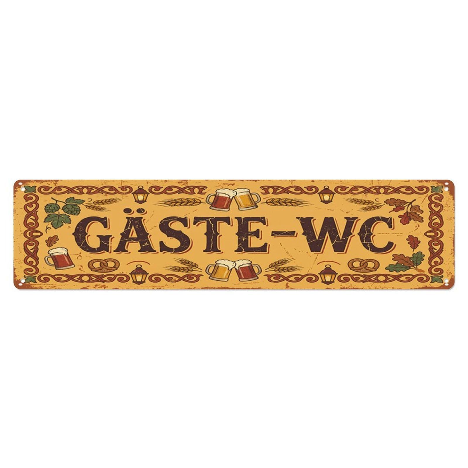Vintage Warm Biergarten Lavatory Toilet(WC) Door Metal Tin Skinny Sign Plaque Wall Decor for Cafe, Club Bar, Office, Home Garden Metal Poster 4x16Inch