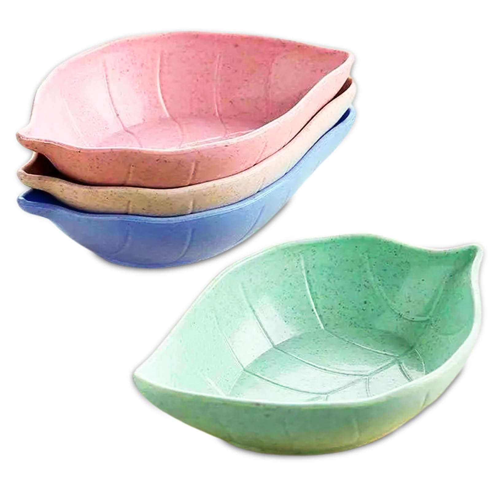SHOPPING VIBES Your One Stop Shop Wheat Straw Multi-Use Sauce Plates Set of 4 - Stylish Small Serving Dishes for Family, Entertaining, and Health-Conscious Dining, Perfect for Global Cuisines