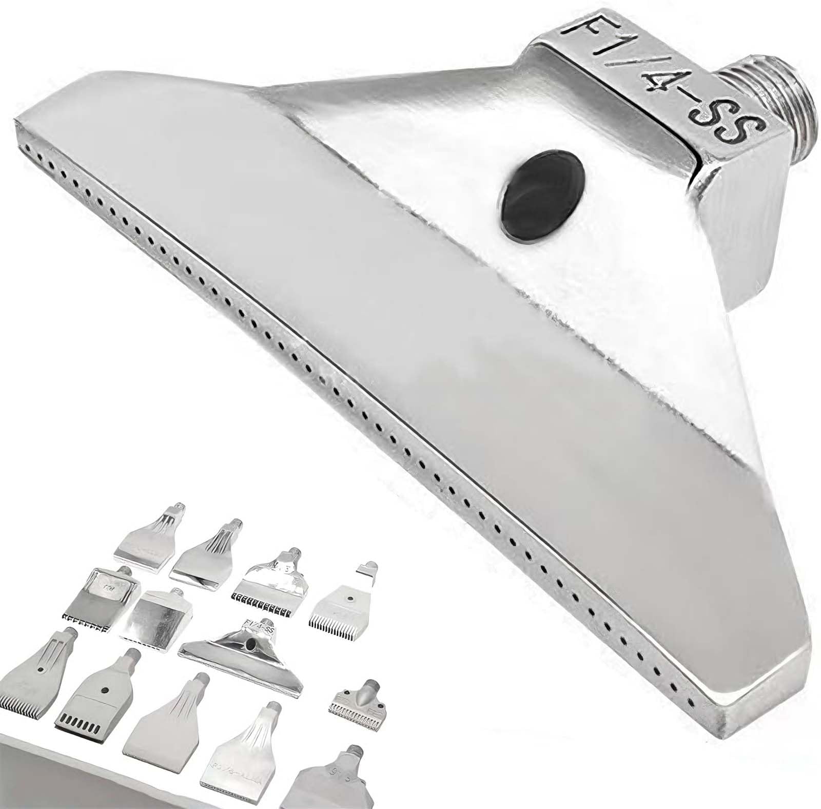 Dysza płaska, Nóż aluminiowy ze stali nierdzewnej Grzebień z przedmuchem Płaska dysza strumieniowa 1/4 T Wiele rozmiarów 2/5 szt(2pcs,48 Hole SS(Polished))