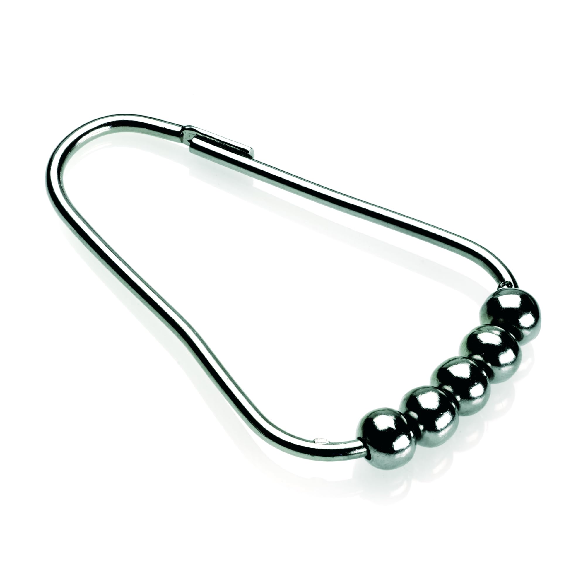 Croydex Set of 12 Shower Curtain Hook Rings Roller Balls Chrome Rust Free