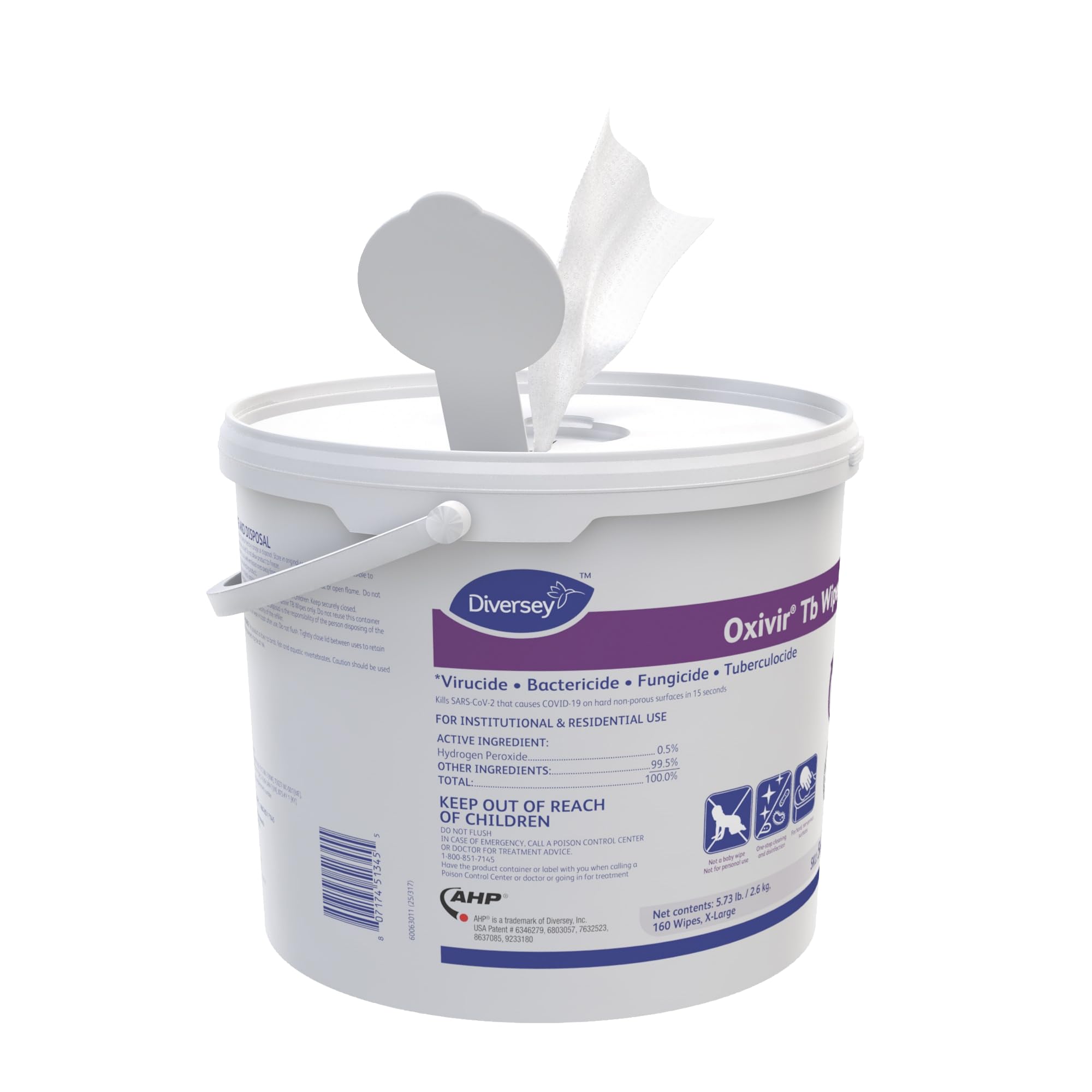 Diversey oxivir TB desinfectante toallitas, 160 Wipes / 4 Pack, 640