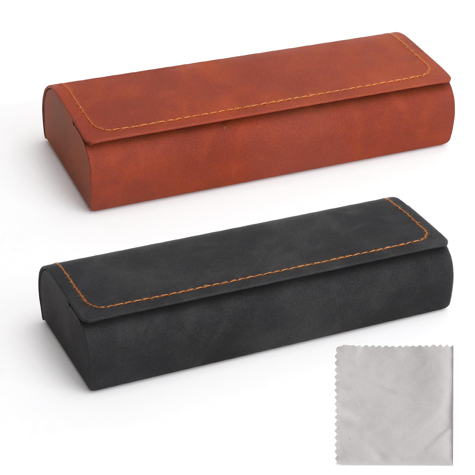 2 sztuki etui na okulary Hardcase skóra metal