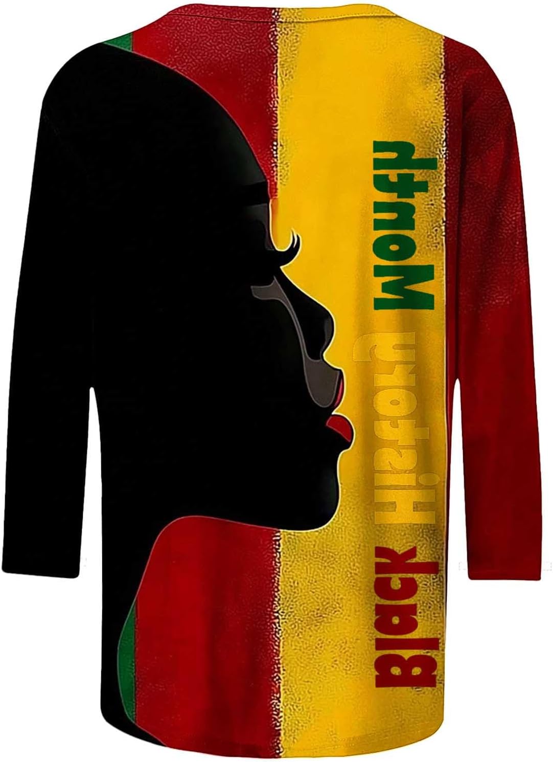 Black History Shirts for Women 3/4 Sleeve Crew Neck Tops Casual Summer Pride Celebrating Black History Month Shirt - Image 3