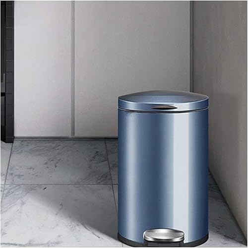 Miniatura 6 de DHAEY Botes de basura de cocina de acero inoxidable cepillado, capacidad de 2.3 galones, tipo pedal para interiores con tapa, cestas de basura para