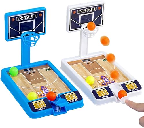 Zasnynua Paquete de 2 juguetes de baloncesto, juego de tiro de baloncesto de mesa para niños y adultos, juegos de escritorio para la oficina para